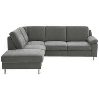 ECKSOFA in Webstoff Dunkelgrau  200/241 cm  - Dunkelgrau/Alufarben, KONVENTIONELL, Textil/Metall (200/241cm) - Beldomo System