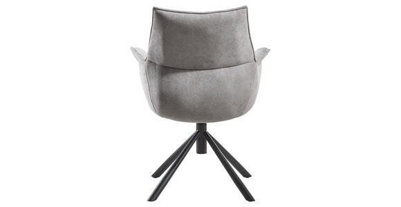 ARMLEHNSTUHL  in Stahl Chenille, Flachgewebe  - Schwarz/Grau, Design, Textil/Metall (67/87/65cm) - Novel