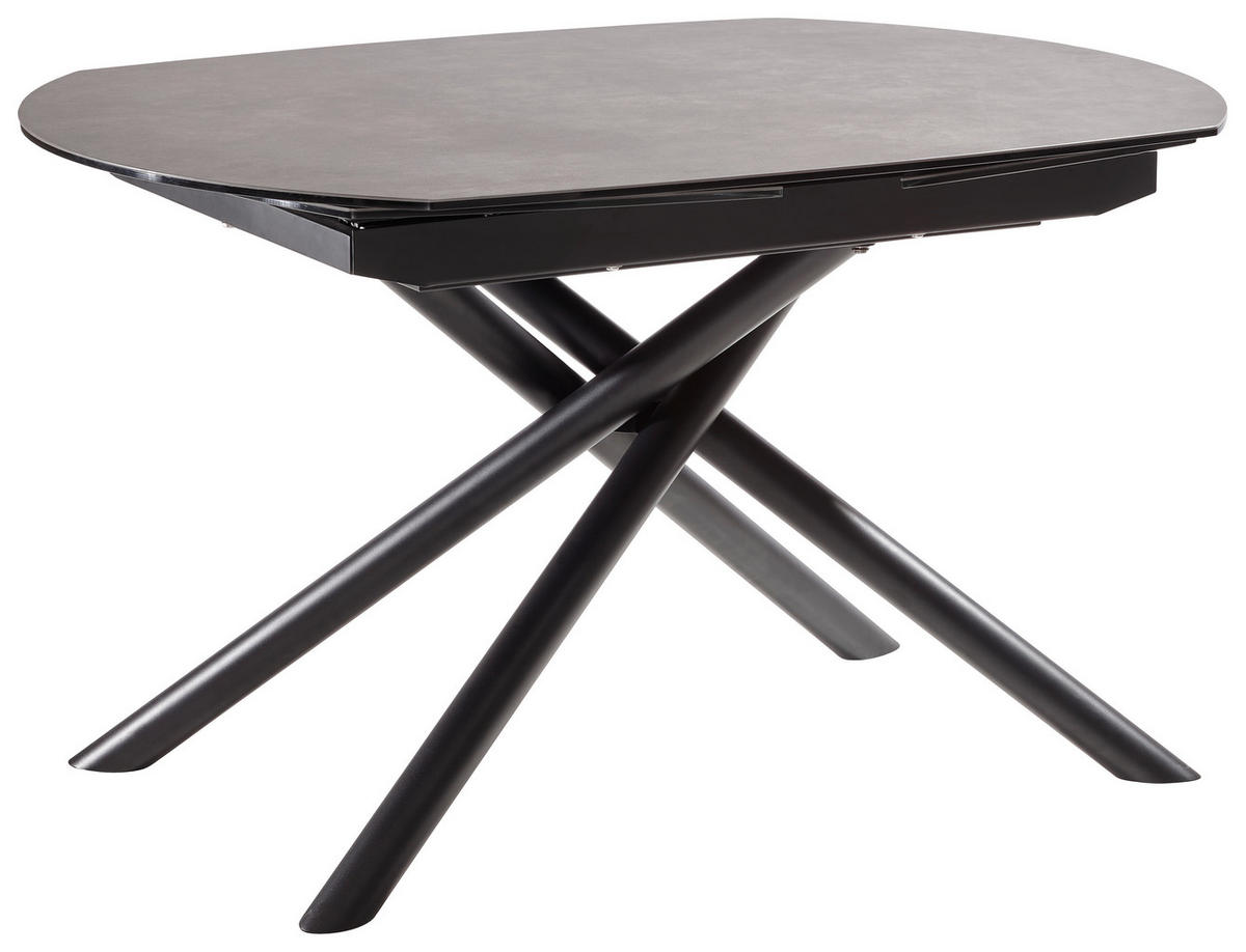 ESSTISCH in Metall, Glas, Keramik 130-190/100/77 cm  - Anthrazit/Schwarz, Design, Glas/Keramik (130-190/100/77cm) - Novel