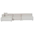 ECKSOFA in Chenille Creme 178/337 cm - Creme/Schwarz, MODERN, Kunststoff/Textil (178/337cm) - Carryhome