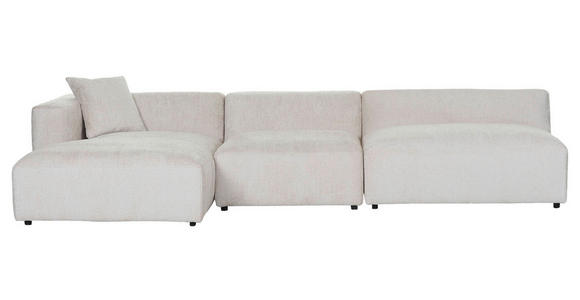 ECKSOFA in Chenille Creme 178/337 cm - Creme/Schwarz, MODERN, Kunststoff/Textil (178/337cm) - Carryhome