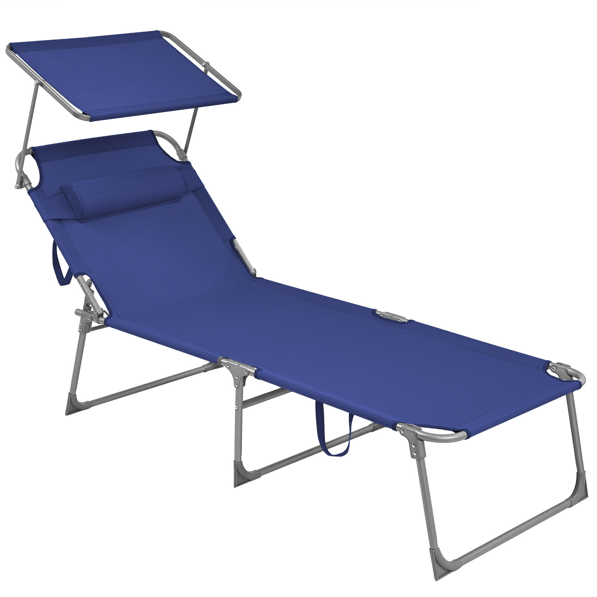 GARTENLIEGE 71/38/200 cm  - Alufarben/Dunkelblau, MODERN, Textil/Metall (71/38/200cm) - Modante