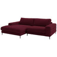 ECKSOFA  in Flachgewebe Rot  177/253 cm  - Rot/Schwarz, Design, Textil/Metall (177/253cm) - Dieter Knoll