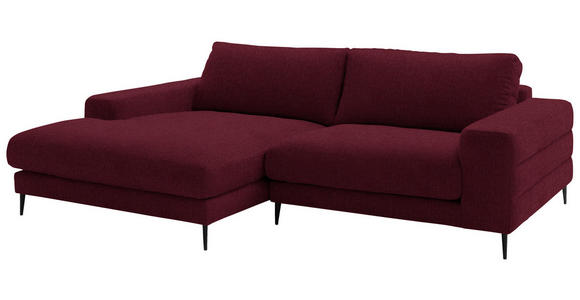 ECKSOFA  in Flachgewebe Rot  177/253 cm  - Rot/Schwarz, Design, Textil/Metall (177/253cm) - Dieter Knoll