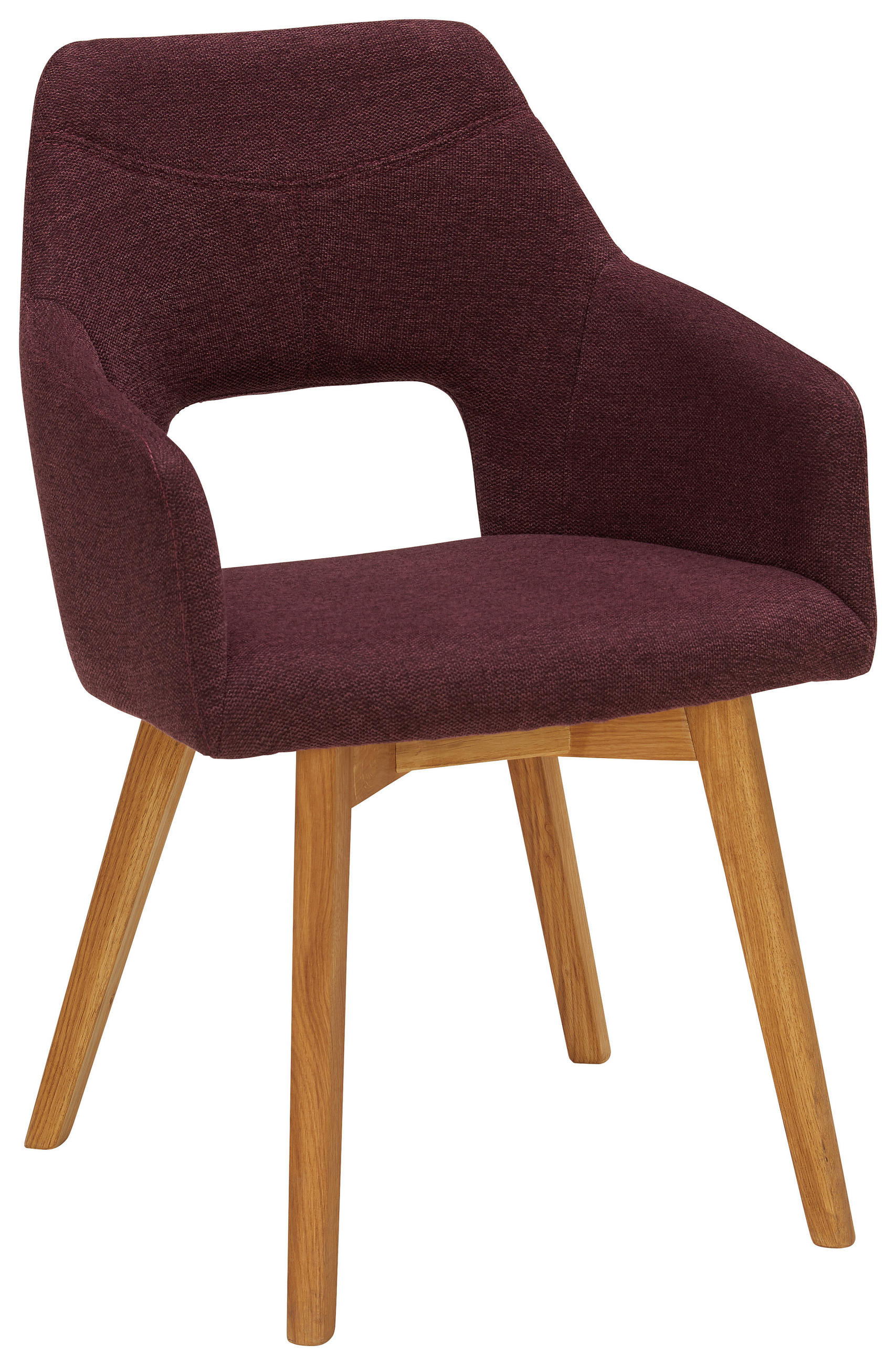 ŽIDLE S PODRUČKAMI, tkaná látka, barvy dubu, bordeaux - bordeaux/barvy dubu, Design, dřevo/textil (57/84/57cm) - Voleo