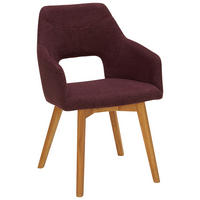 ŽIDLE S PODRUČKAMI, tkaná látka, barvy dubu, bordeaux - bordeaux/barvy dubu, Design, dřevo/textil (57/84/57cm) - Voleo