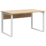 SCHREIBTISCH 138/80/78 cm Weiß, Eichefarben  - Eichefarben/Weiß, KONVENTIONELL, Holzwerkstoff/Metall (138/80/78cm) - Carryhome
