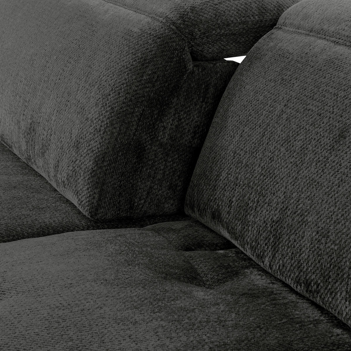 ECKSOFA  Webstoff Schwarz  - Schwarz, Design, Textil/Metall (268/195cm) - Livetastic
