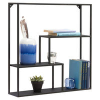 POLICA ZIDNA crna  metal  - crna, Trend, metal (60/60/13cm) - Landscape