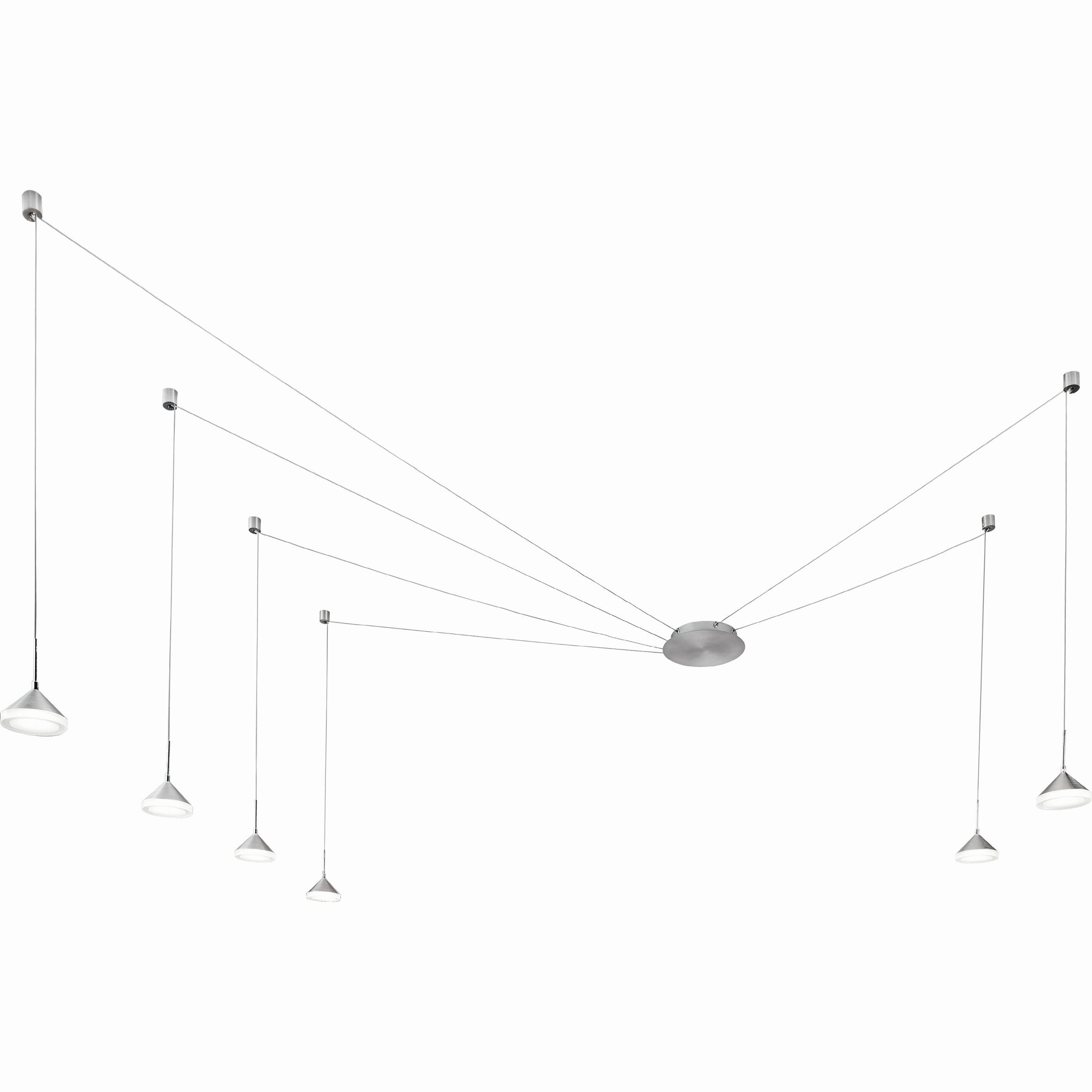 LED-PENDELLEUCHTE Isabella 650/350 cm   - Alufarben, Design, Metall (650/350cm) - Fabas Luce