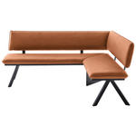 ECKBANK 190/150 cm  in Schwarz, Cognac  - Cognac/Schwarz, MODERN, Textil/Metall (190/150cm) - Cantus