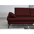 ECKSOFA in Echtleder Beere  - Beere/Schwarz, Design, Leder/Metall (325/157cm) - Dieter Knoll