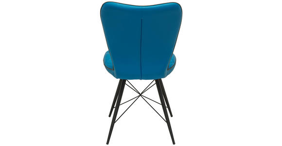 STUHL in Metall, Textil Blau, Schwarz - Blau/Schwarz, Design, Textil/Metall (49/90/61cm) - Hom`in