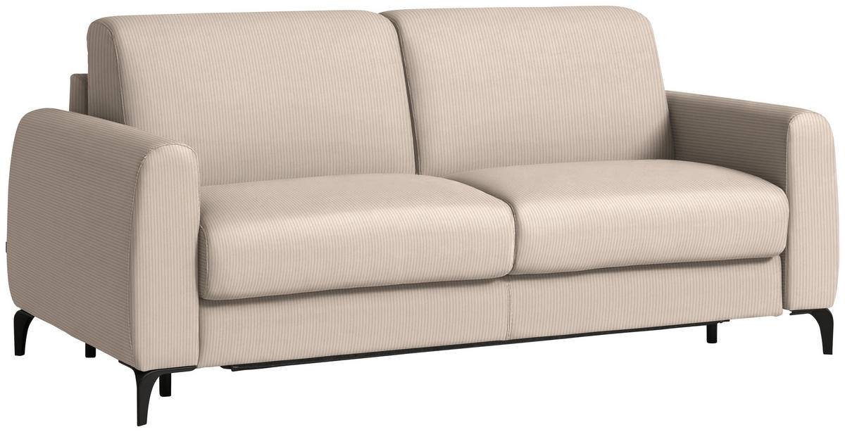 SCHLAFSOFA  in Cord Creme  - Creme/Schwarz, KONVENTIONELL, Holz/Textil (203/88/102cm) - Novel