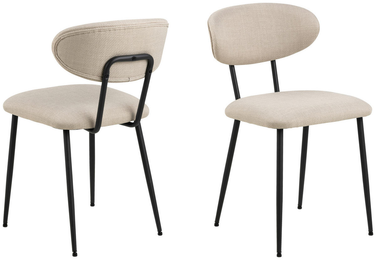 STOLIČKA, 43,5/78,5/53 cm - čierna/béžová, Design, kov/textil (43,5/78,5/53cm) - MID.YOU