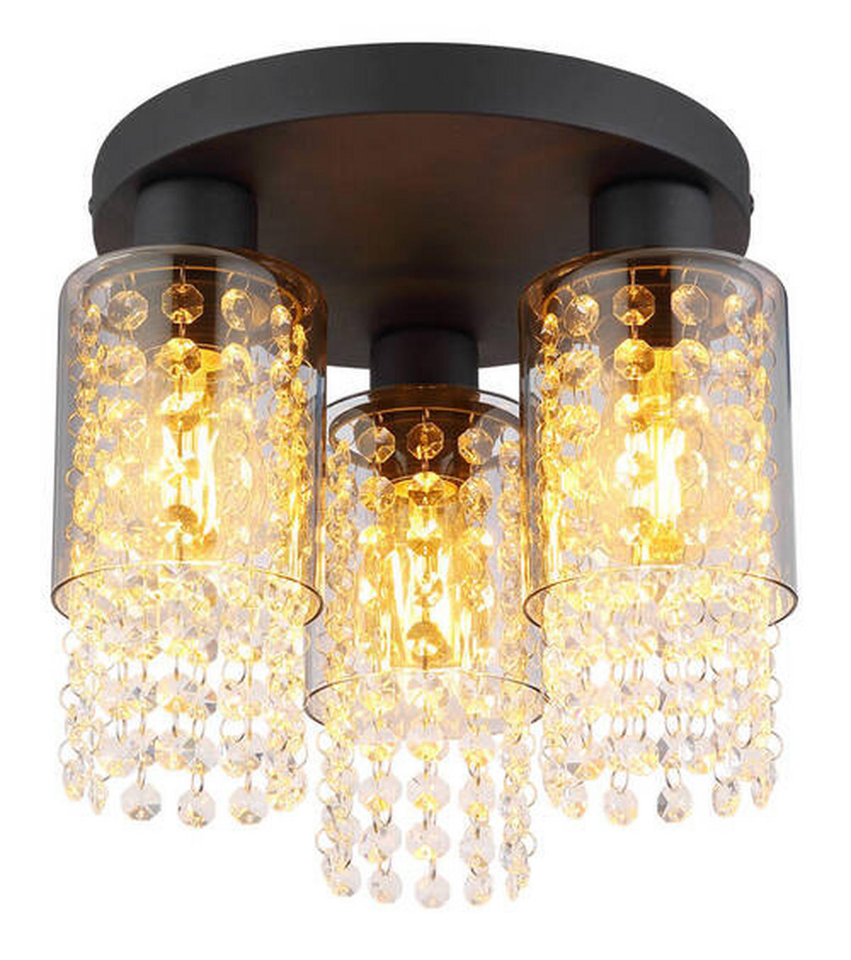 Plafonieră - străveziu/negru, Konventionell, sticlă/metal (27/26cm) - Globo