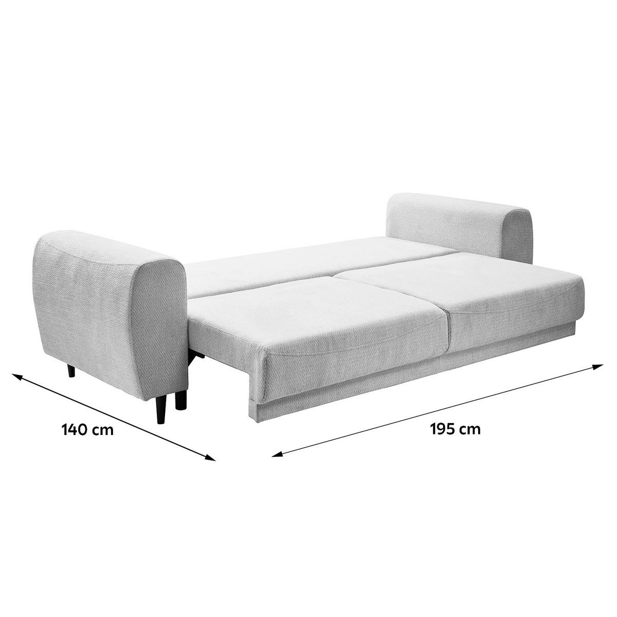 SCHLAFSOFA in Chenille Grau  - Schwarz/Grau, KONVENTIONELL, Holz/Textil (245/85/92cm) - Livetastic