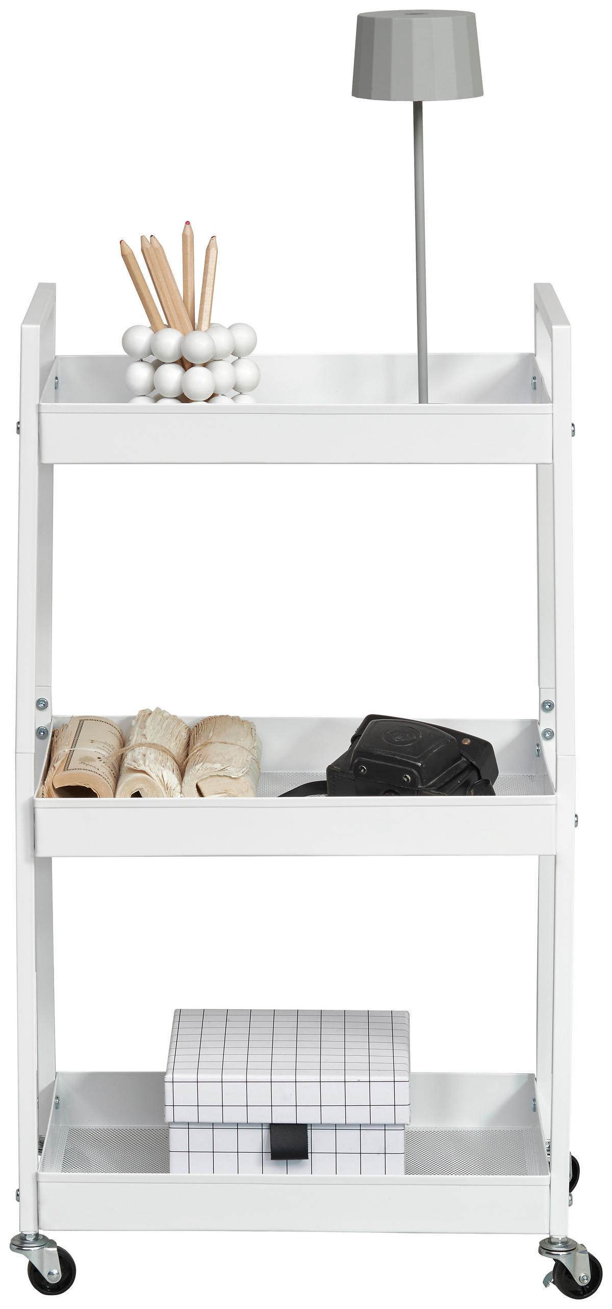 TÁLALÓKOCSI fehér  - fehér, Basics, műanyag/fém (45/30/80cm) - Boxxx