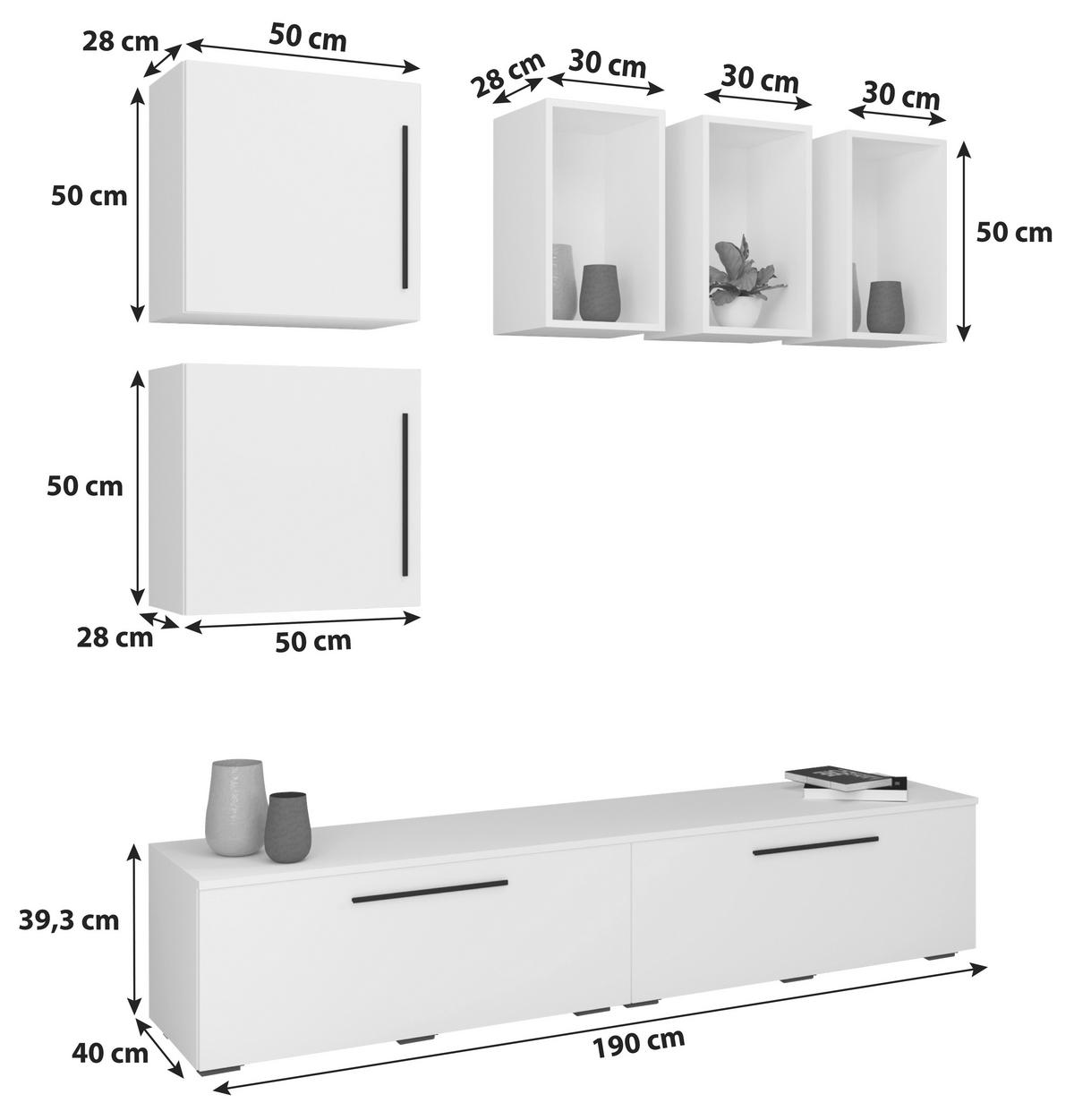 HYLLKOMBINATION  i antracit  190/200/40 cm  - svart/antracit, Modern, trämaterial/plast (190/200/40cm) - MID.YOU