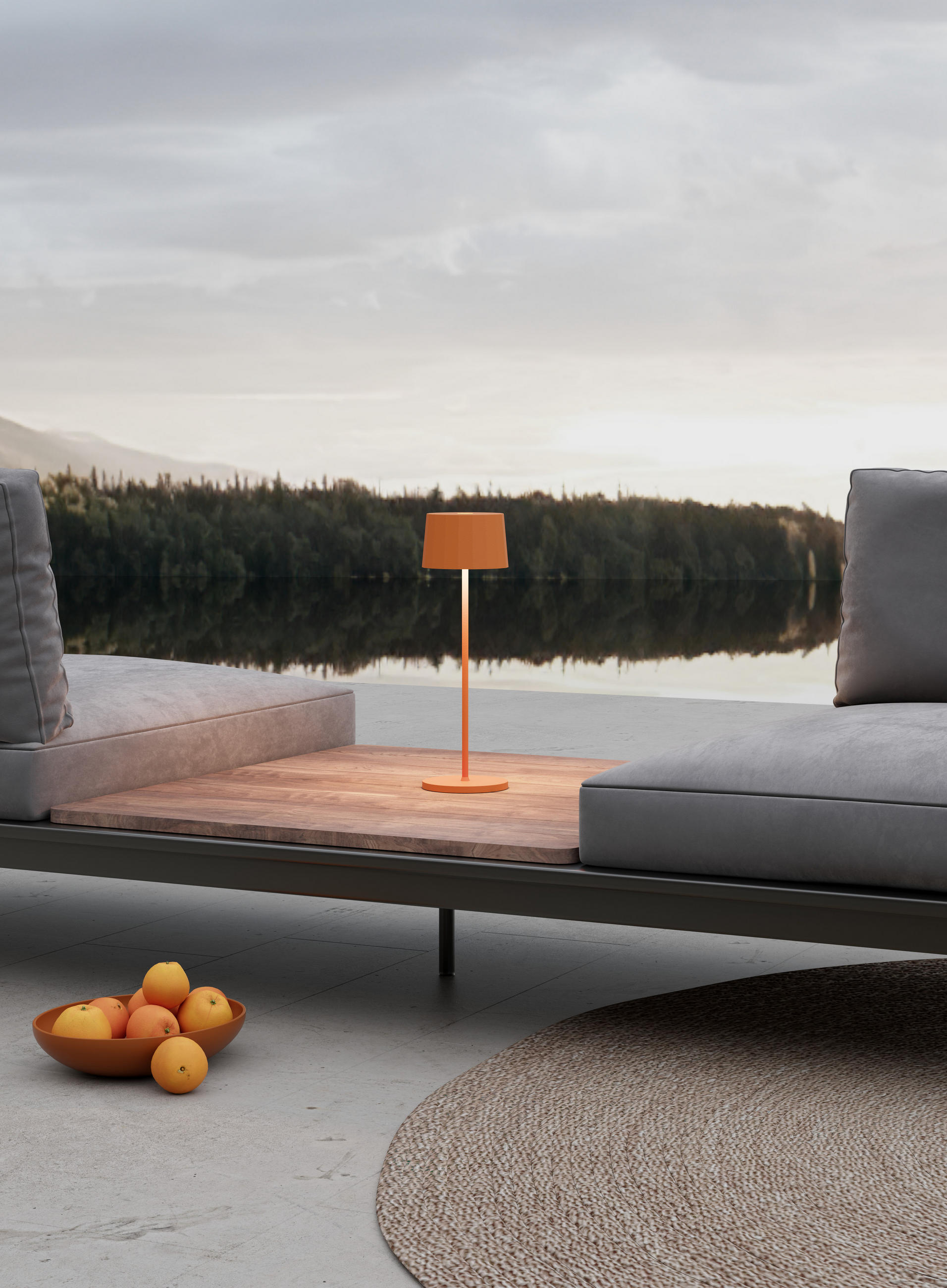 AKKU-TISCHLEUCHTE - Dunkelorange, Trend, Kunststoff/Metall (11/35cm) - Dieter Knoll
