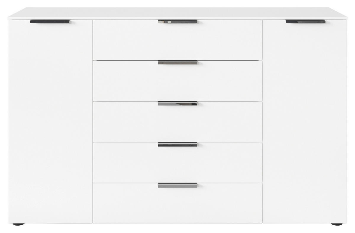 BYRÅ 160/100/42 cm  - vit/kromfärg, Modern, metall/trämaterial (160/100/42cm) - Rauch Möbel