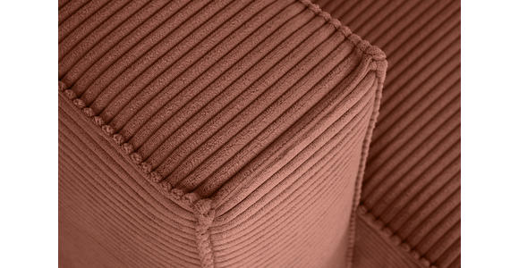 ECKSOFA Rostfarben Feincord  - Rostfarben/Schwarz, KONVENTIONELL, Kunststoff/Textil (242/151cm) - Carryhome