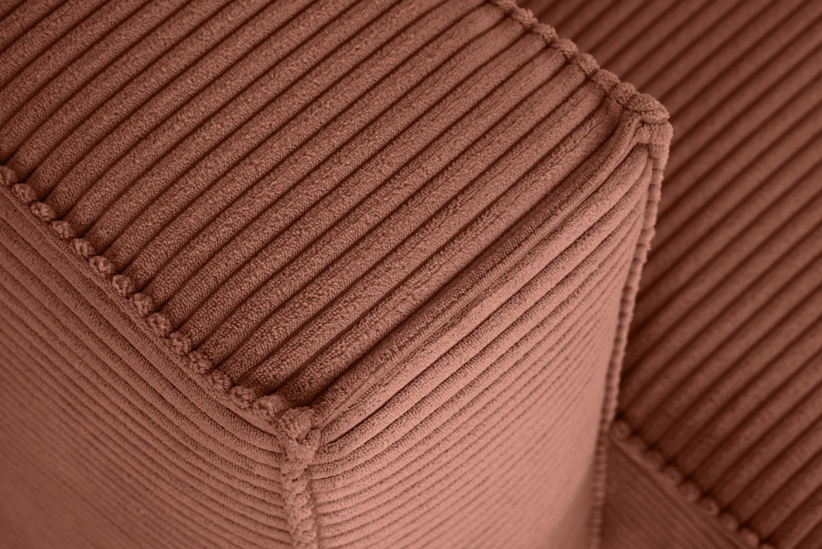 ECKSOFA in Feincord Rostfarben  - Rostfarben/Schwarz, KONVENTIONELL, Kunststoff/Textil (242/151cm) - Carryhome