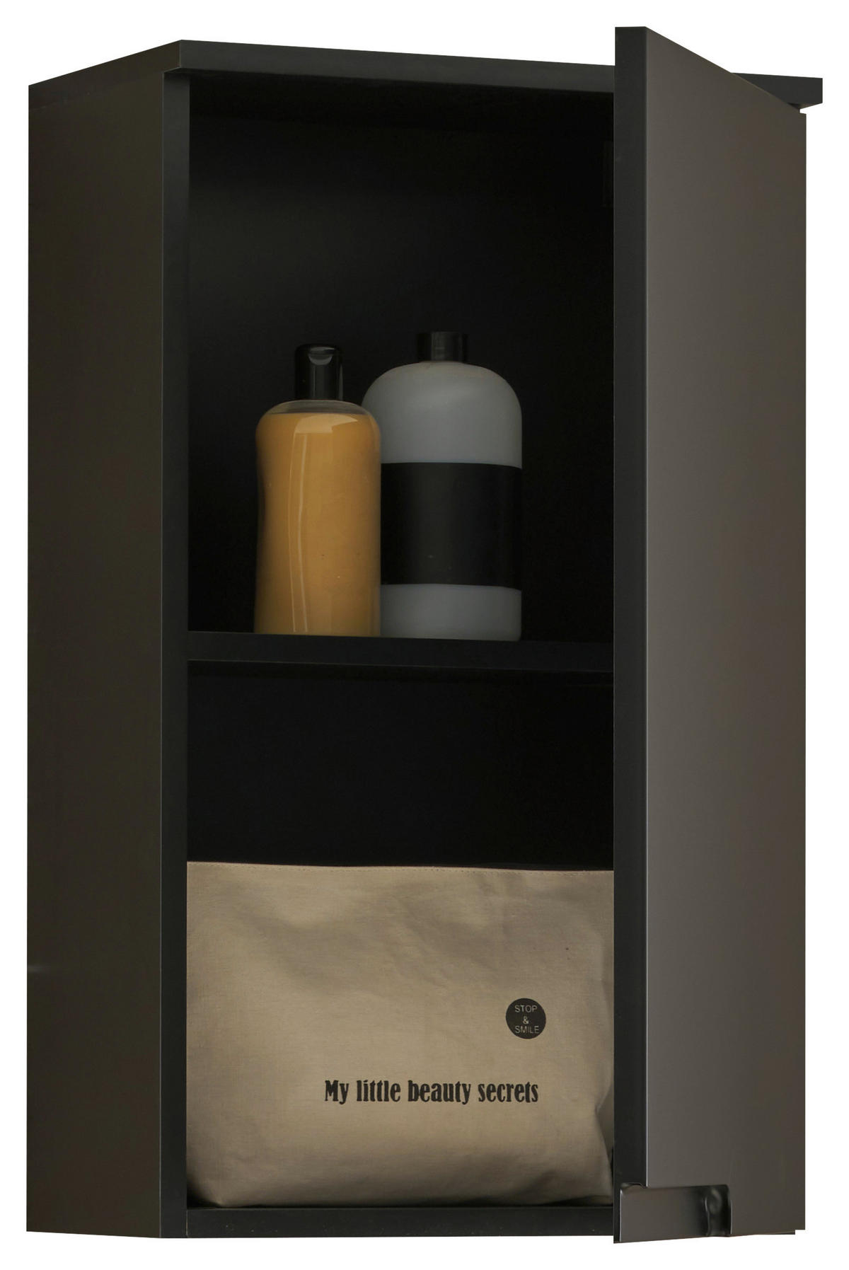 VÄGGHÄNGT SKÅP  - svart, Modern, trämaterial (40/67/23cm) - MID.YOU
