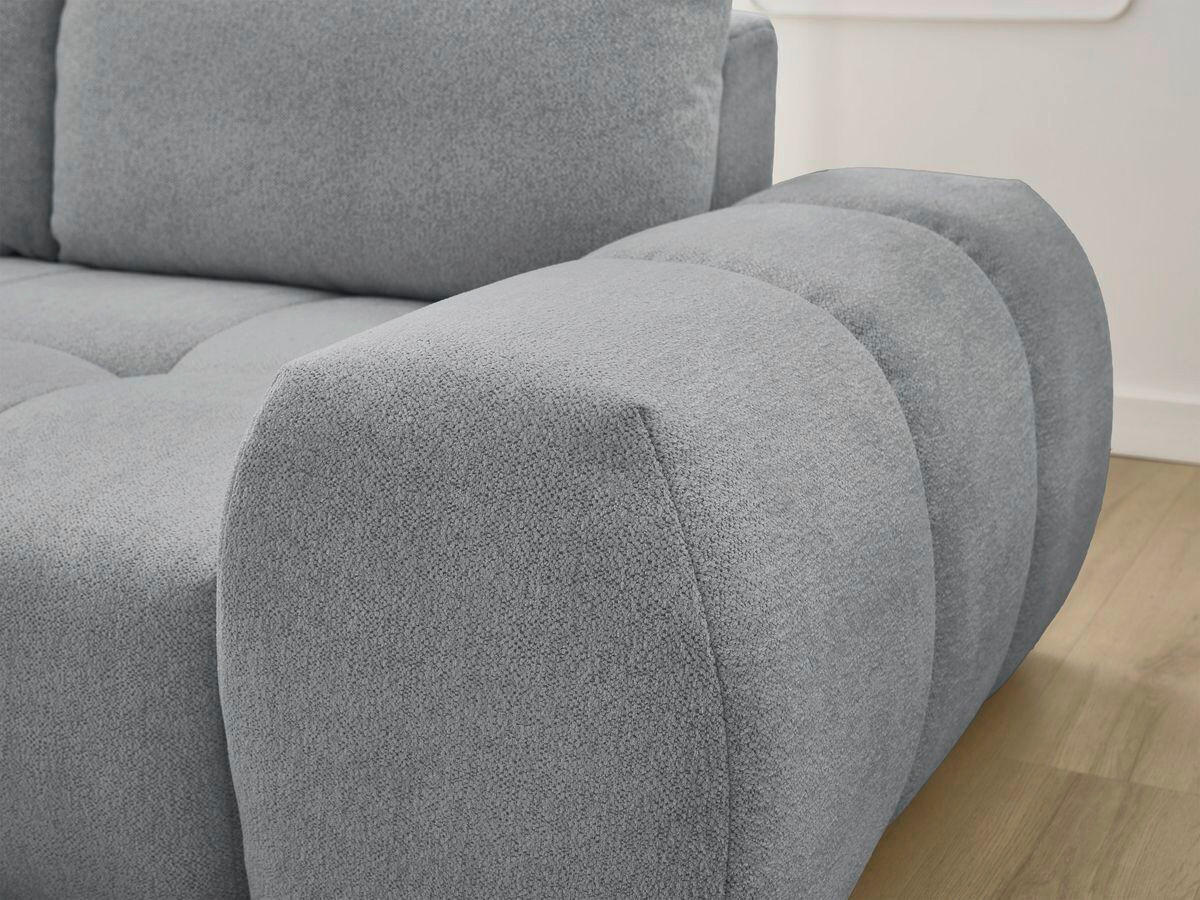 ECKSCHLAFSOFA EVEREST  mit Rücken echt, Armteil links, Armteil rechts Flachgewebe Dunkelgrau  - Dunkelgrau/Schwarz, MODERN, Kunststoff/Textil (180/318cm) - Livetastic