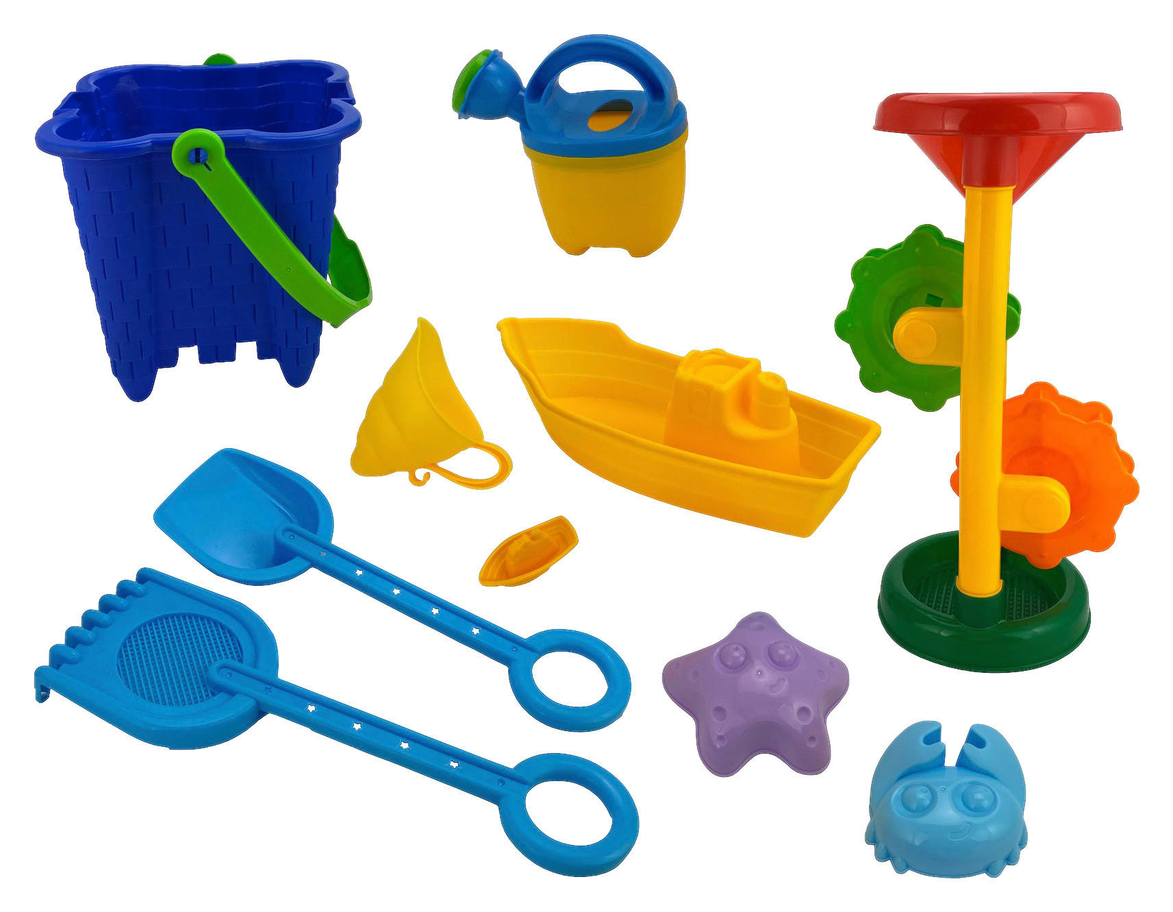 Sandspiel-Set 12-teilig – Mit Burgform, Schaufel, Rechen (25 Cm), Bunt Für Kinder