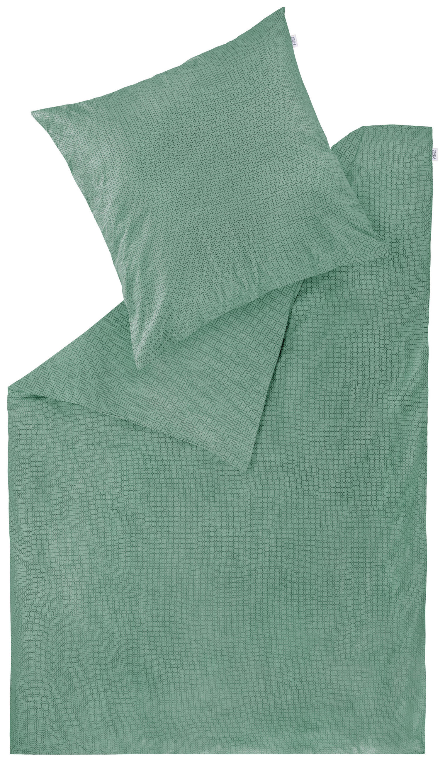 WENDEBETTWÄSCHE SW-Grid salbei Flanell 135/200 cm  - Salbeigrün, Design, Textil (135/200cm) - Schöner Wohnen