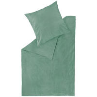 WENDEBETTWÄSCHE SW-Grid salbei Flanell 135/200 cm  - Salbeigrün, Design, Textil (135/200cm) - Schöner Wohnen