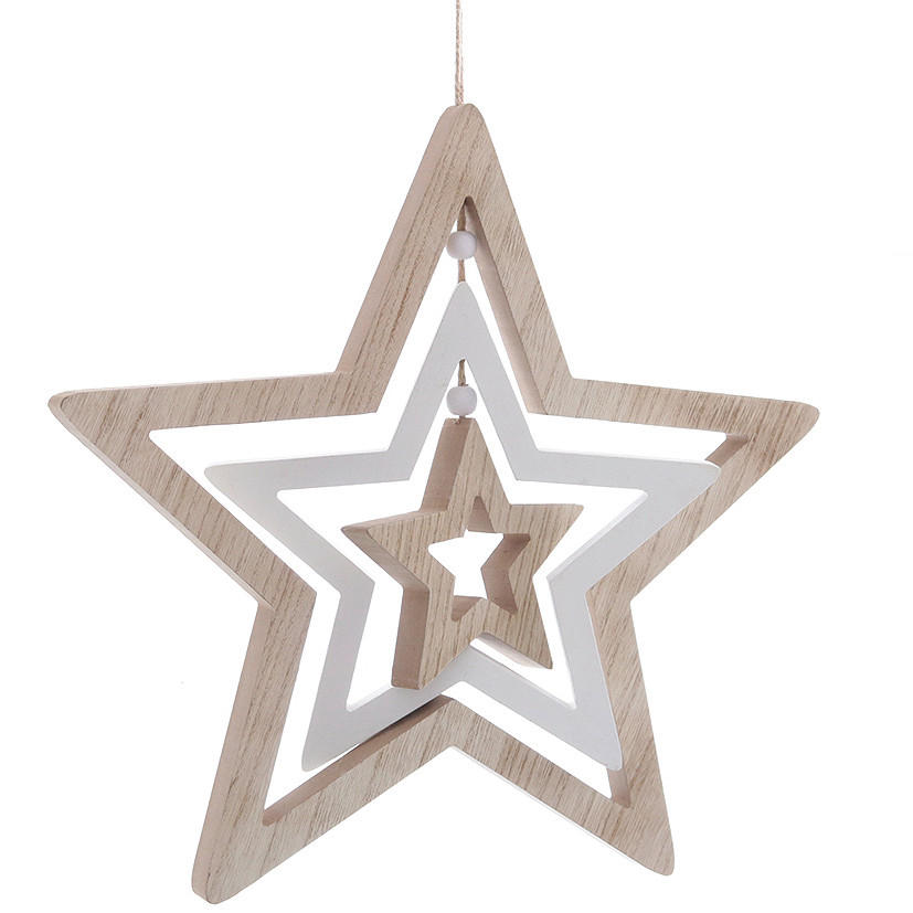 WINDSPIEL - Naturfarben/Weiß, Basics, Holzwerkstoff (35cm) - X-Mas