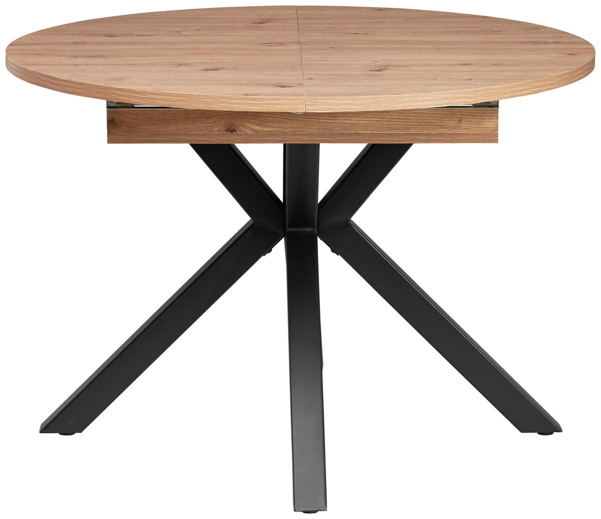 AUSZIEHTISCH Metall, Holzwerkstoff  - Schwarz/Eiche Artisan, Konventionell, Holzwerkstoff/Metall (110-150/76/110cm) - MID.YOU