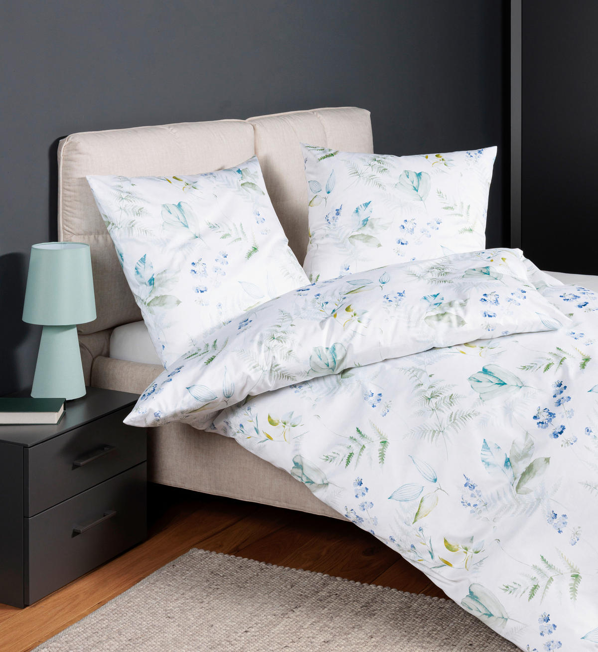 POSTELJNINA 135/200 cm mako saten modra  - modra, Konvencionalno, tekstil (135/200cm) - Janine