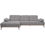 ECKSOFA in Flachgewebe Hellgrau  - Hellgrau/Schwarz, Natur, Holz/Textil (176/314cm) - Valnatura