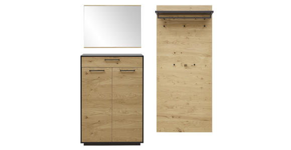 GARDEROBE 4-teilig in 180/193/37 cm - Eichefarben/Anthrazit, Design, Holz (180/193/37cm) - Dieter Knoll