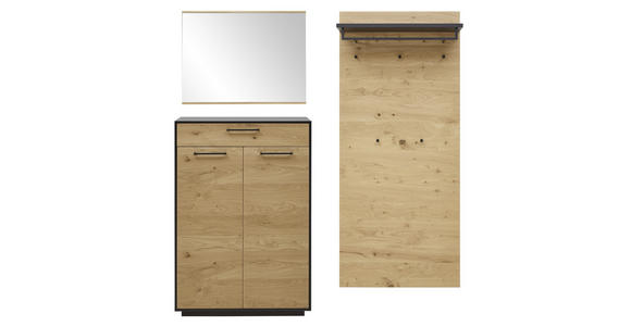 GARDEROBE 180/193/37 cm  - Eichefarben/Anthrazit, Design, Holz (180/193/37cm) - Dieter Knoll