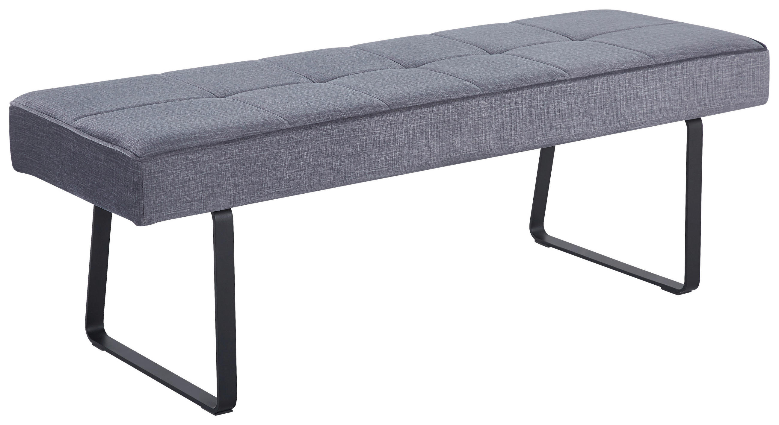 SITZBANK 140/49/47 cm Samt Dunkelgrau  - Dunkelgrau/Schwarz, KONVENTIONELL, Textil/Metall (140/49/47cm) - MID.YOU