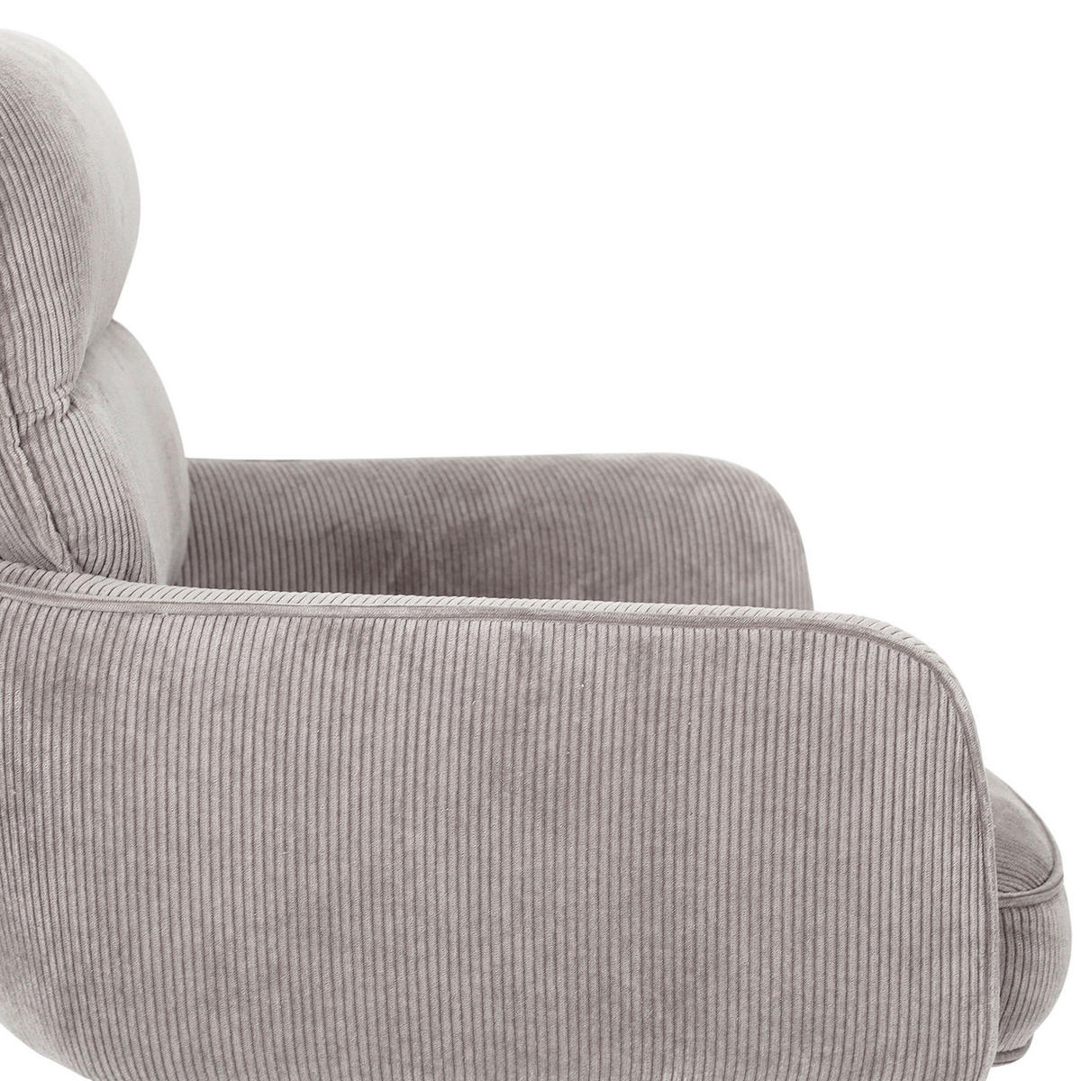 BARHOCKER Cord Taupe Stoffauswahl, Sitzfläche 360° drehbar  - Taupe/Schwarz, Design, Textil/Metall (54/98-120/58cm) - Novel