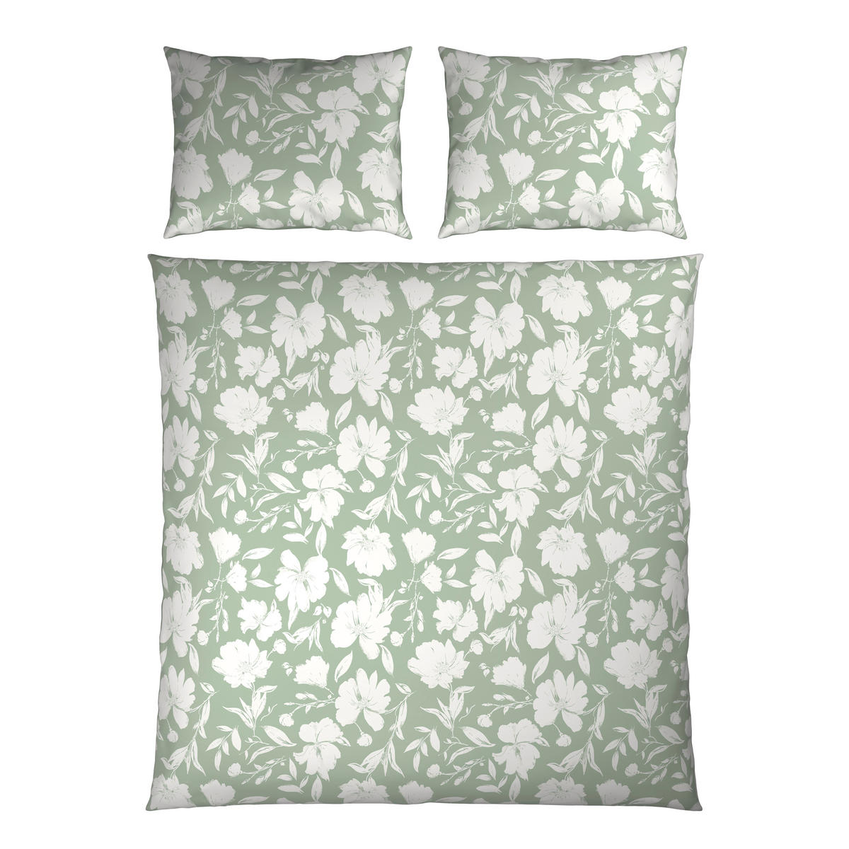 POSTELJINA SA DVA LICA Mavie 200/200 cm saten zelena, bela  - zelena/bela, Konvencionalno, tekstil (200/200cm) - Novel