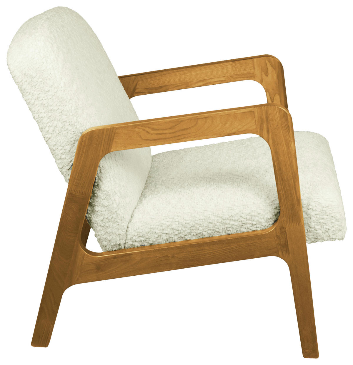 SESSEL in Bouclé Creme  - Creme, KONVENTIONELL, Holz/Textil (59/76/81cm) - Novel