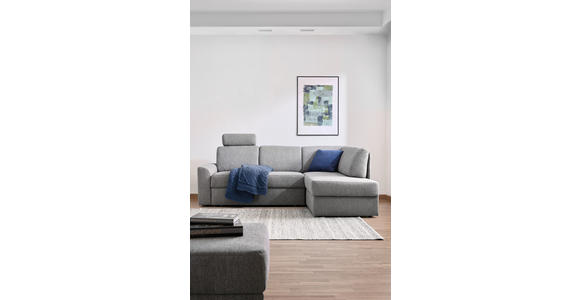 ECKSOFA  in Webstoff Grau  224/165 cm  - Schwarz/Grau, KONVENTIONELL, Kunststoff/Textil (224/165cm) - Xora