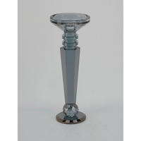 KERZENHALTER - Dunkelgrau, Basics, Glas (9/9/26,4cm)
