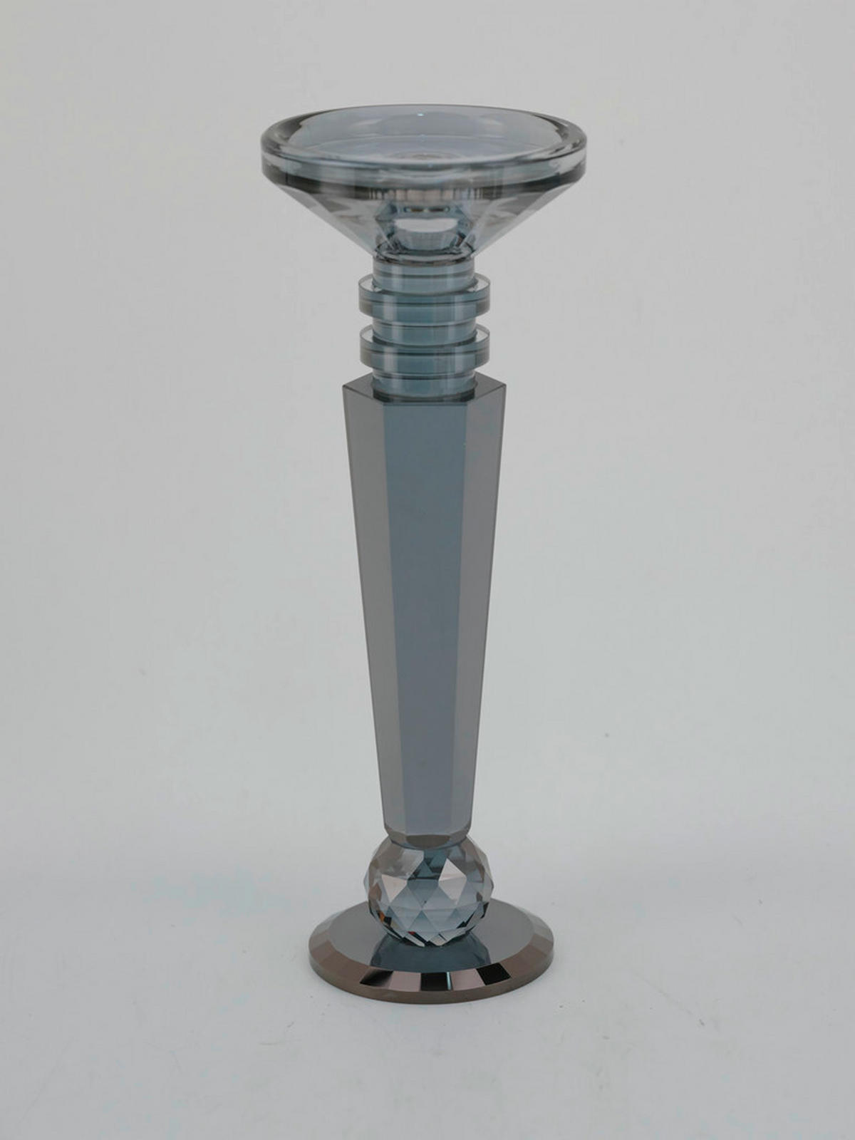 KERZENHALTER - Dunkelgrau, Basics, Glas (9/9/26,4cm)