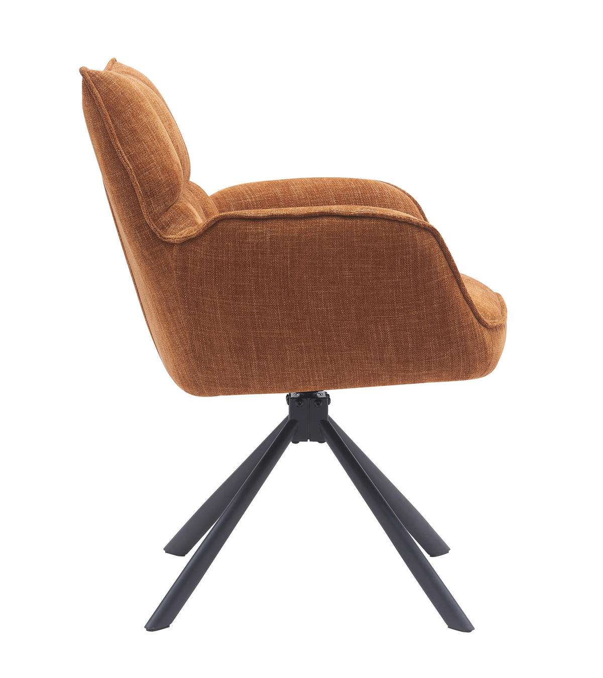 ARMLEHNSTUHL-SET 2 Stück  in Chenille  - Rostfarben/Schwarz, MODERN, Textil/Metall (59/86/65cm) - Livetastic