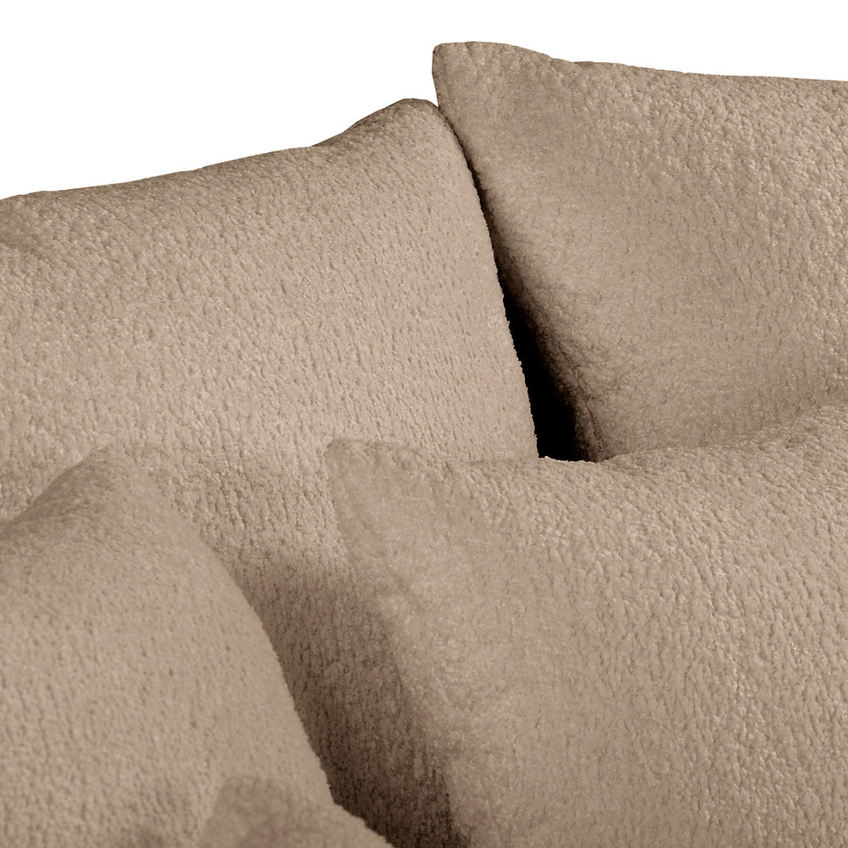 ECKSOFA Naomi in Chenille Hellbraun Rückenkissen  243/284 cm  - Hellbraun/Schwarz, Design, Kunststoff/Textil (243/284cm) - P & B