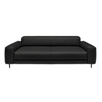 3-SITZER-SOFA  in Echtleder Schwarz   - Anthrazit/Schwarz, Design, Leder/Metall (230/70/109cm) - Johann Jakob