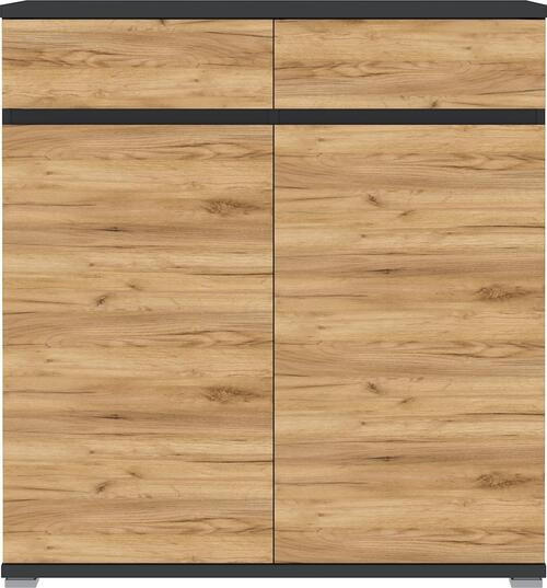 XXXL SKRINKA NA TOPÁNKY, antracitová, farba duba, 96/103/40 cm