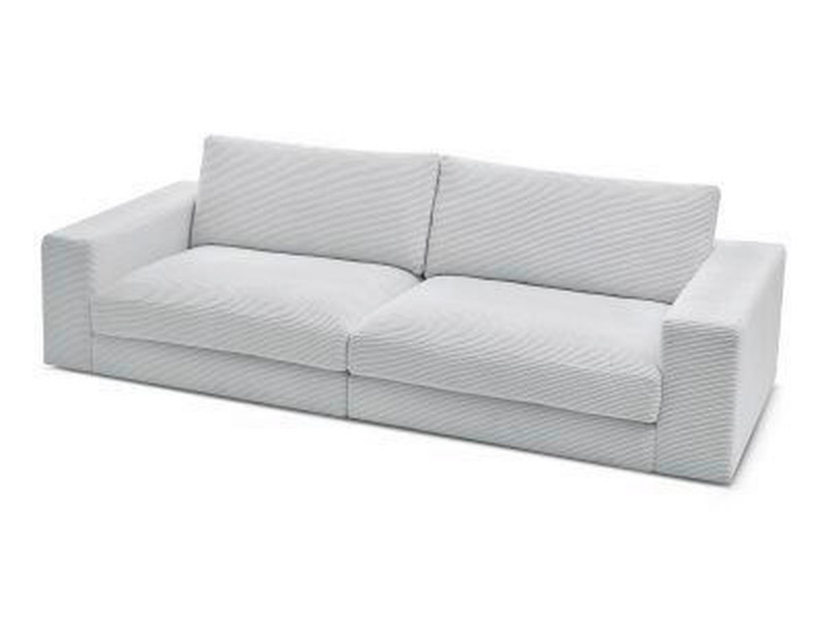 3-SITZER-SOFA LEONARD Cord Hellgrau  - Hellgrau/Schwarz, MODERN, Kunststoff/Textil (234/77/109cm)